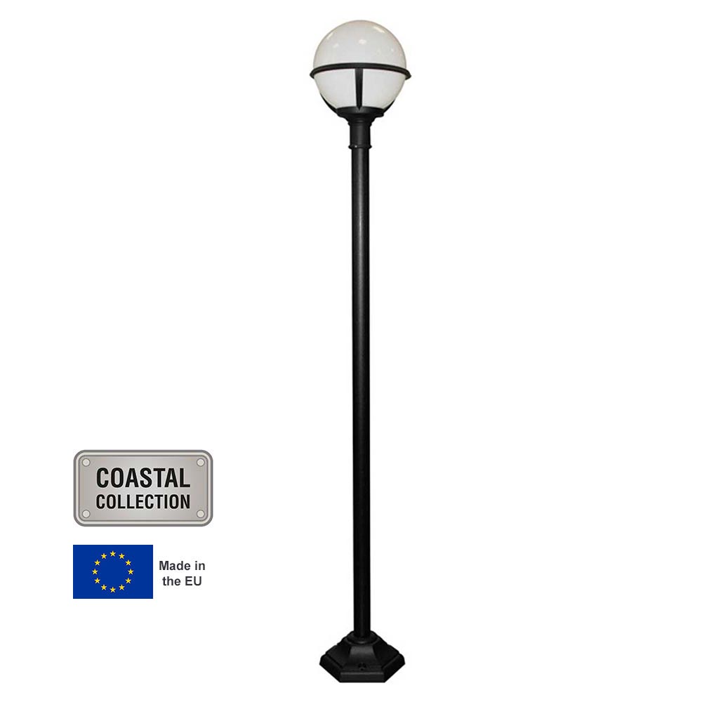 Glenbeigh Black Corrosion Proof Opal Globe Garden Lamp Post