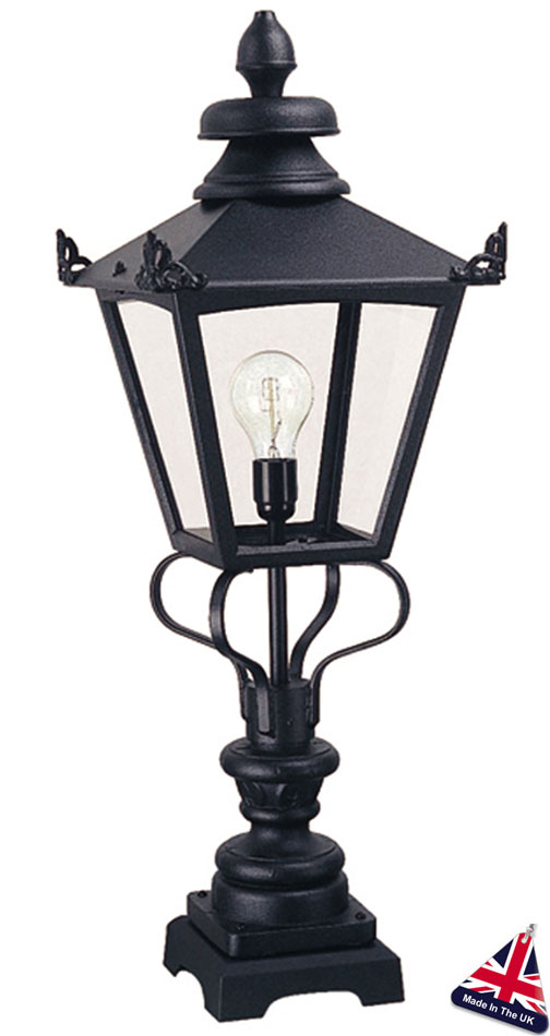 Elstead Grampian Traditional Victorian Outdoor Pedestal Lantern Black