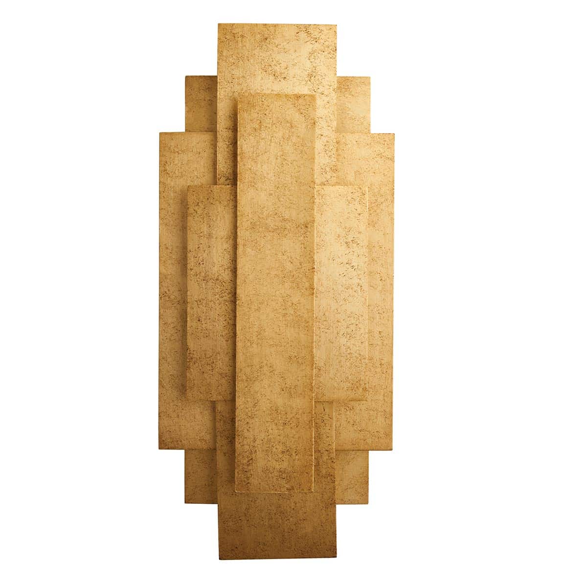 Classic Art Deco Style 2 Lamp Geometric Panels Wall Light Gold Leaf