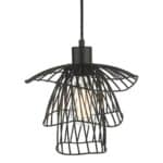 Gonzola 1 Light Wire Shade Ceiling Pendant Satin Black