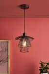Gonzola 1 Light Wire Shade Ceiling Pendant Satin Black