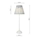 Dar Grace Dainty Candlestick Table Lamp White Grey Shade