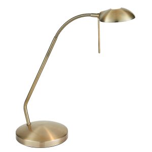 Hackney adjustable touch dimmer table lamp antique brass main image