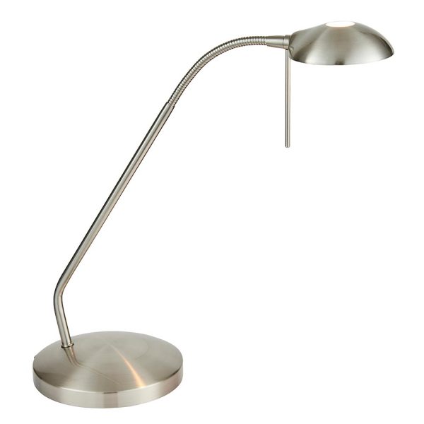 Hackney Adjustable Touch Dimmer Table Reading Lamp Satin Chrome