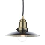 Dar Hannover 3 Light Bar Pendant Black / Antique Brass