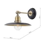 Dar Hannover Single Wall Light Black / Antique Brass