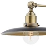 Dar Hannover Single Wall Light Black / Antique Brass