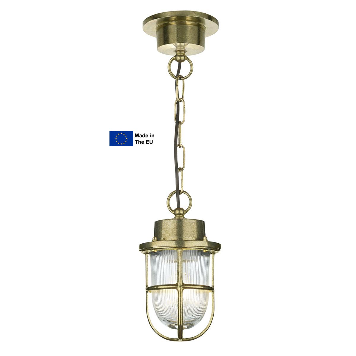 Harbour Hanging Outdoor Porch Light Solid Natural Brass