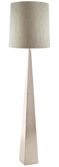 Elstead Ascent Polished Nickel Tapered Floor Lamp And Shade