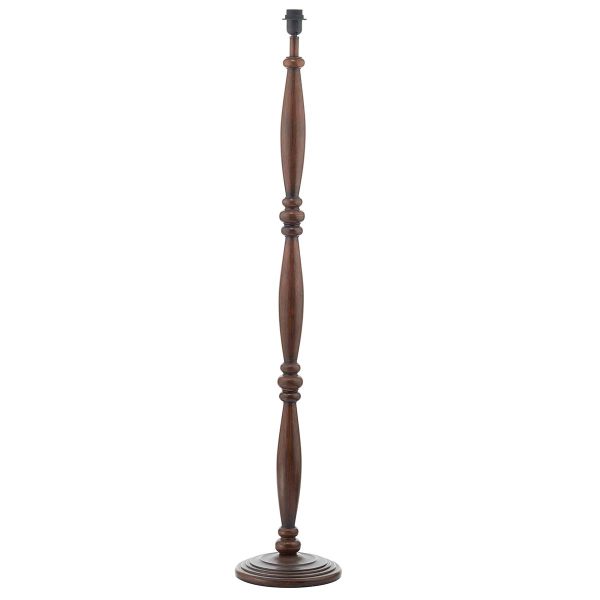 Hayward traditional floor lamp standard in dark wood finish, base only on white background