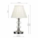 Hazel Touch Dimmer Bedside Table Lamp Chrome White Shade