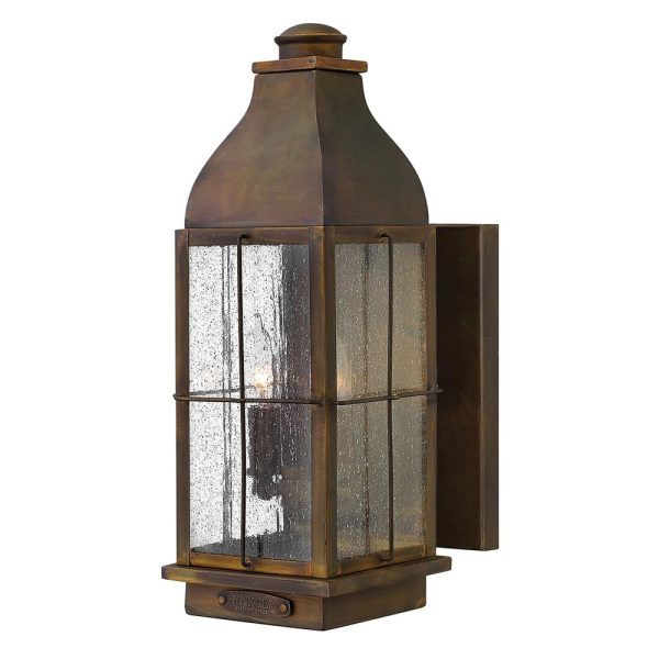 Hinkley Bingham 3 Light Medium Solid Brass Outdoor Wall Lantern Sienna