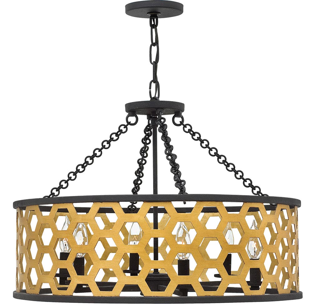 Hinkley Felix 6 Light Pendant Ceiling Light Sunset Gold