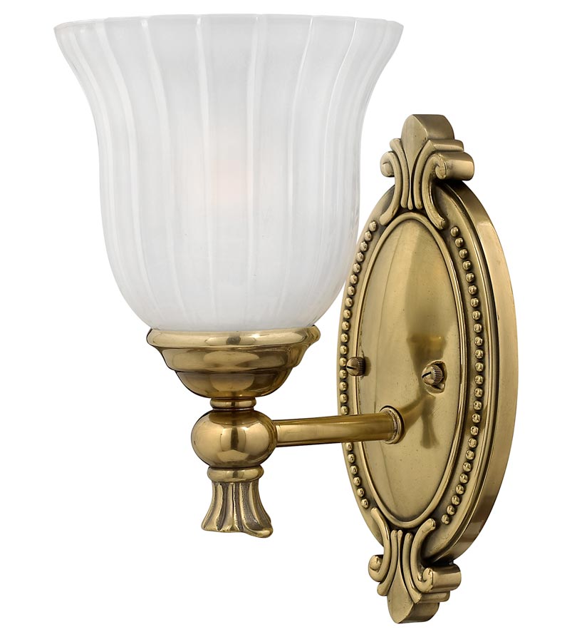 Hinkley Francoise Single Bathroom Wall Light Burnished Solid Brass