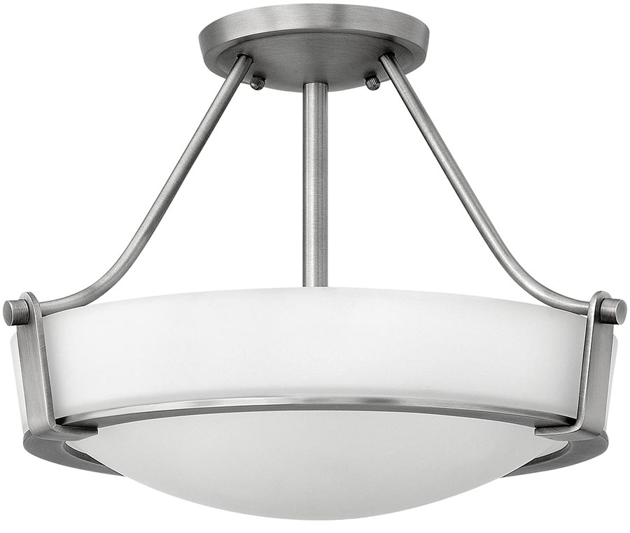 Hinkley Hathaway 2 Light Semi Flush Mount Ceiling Light Antique Nickel