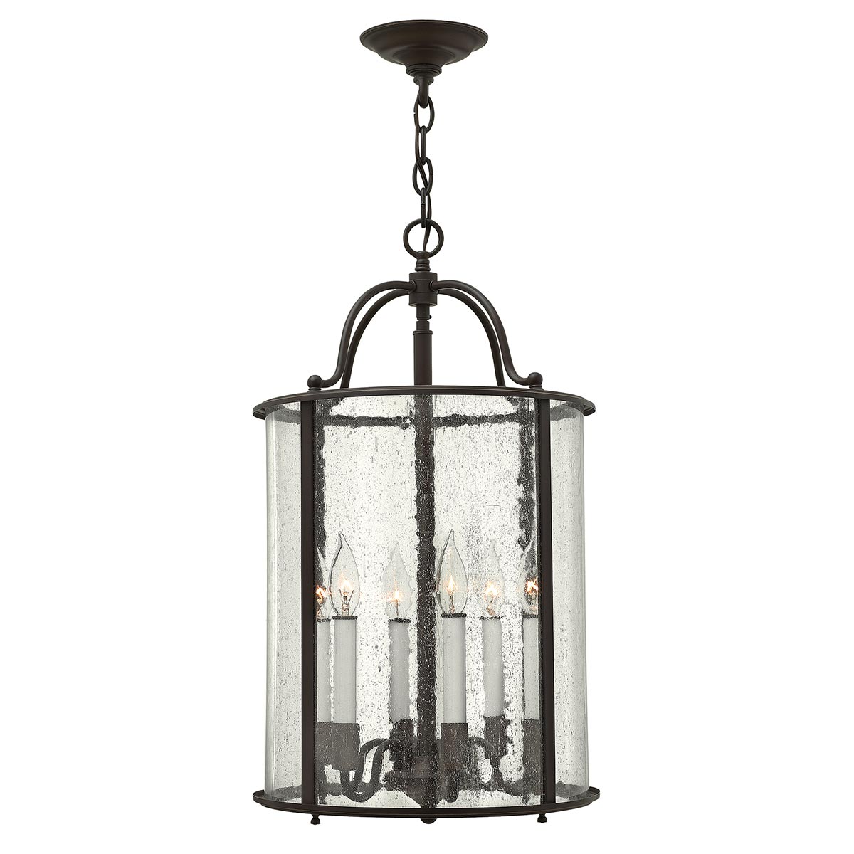 Hinkley Gentry Handmade Olde Bronze 6 Light Large Hanging Lantern