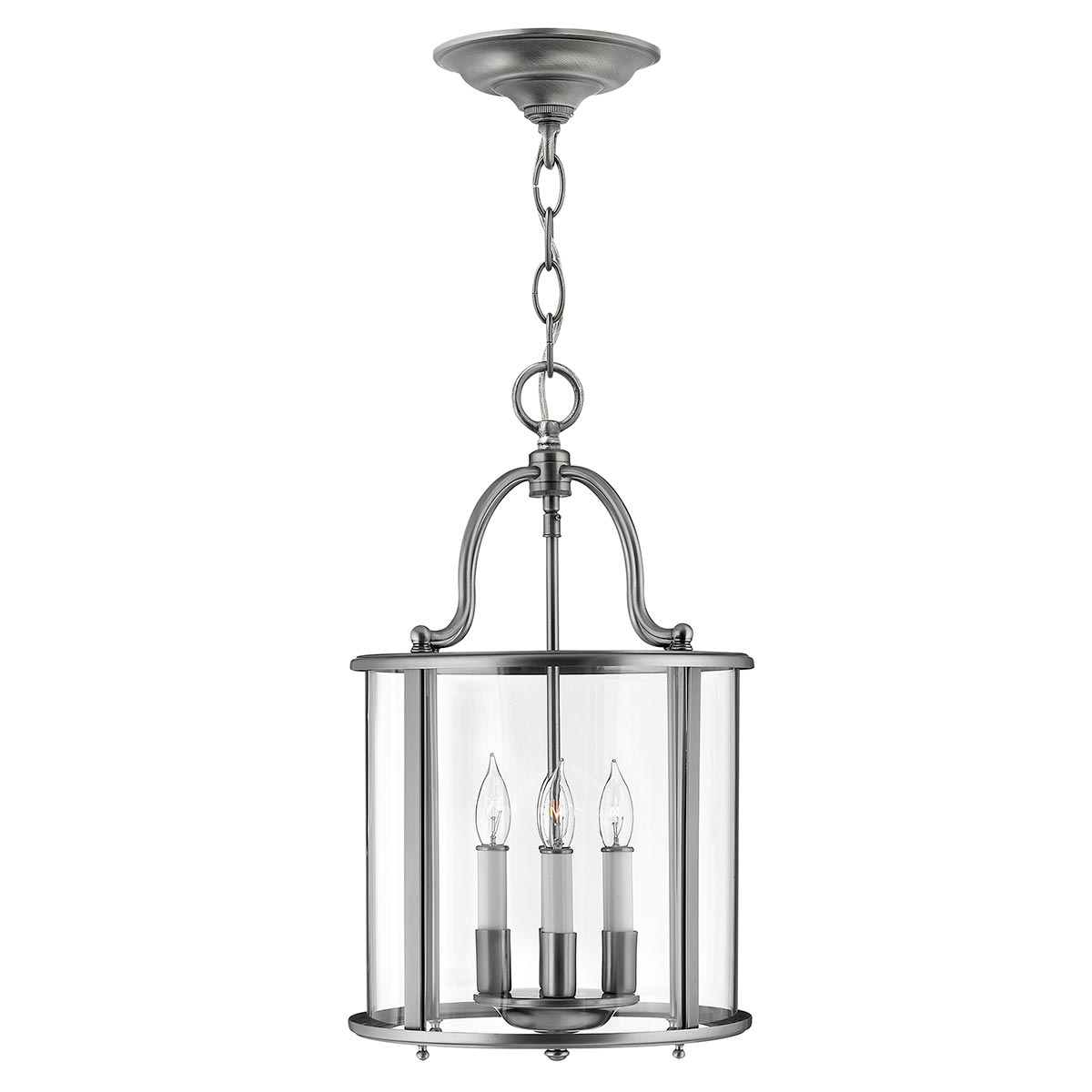 Hinkley Gentry Handmade Pewter Finish 4 Light Medium Hanging Lantern