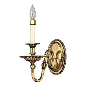 Hinkley Cambridge single traditional wall light in solid burnished brass
