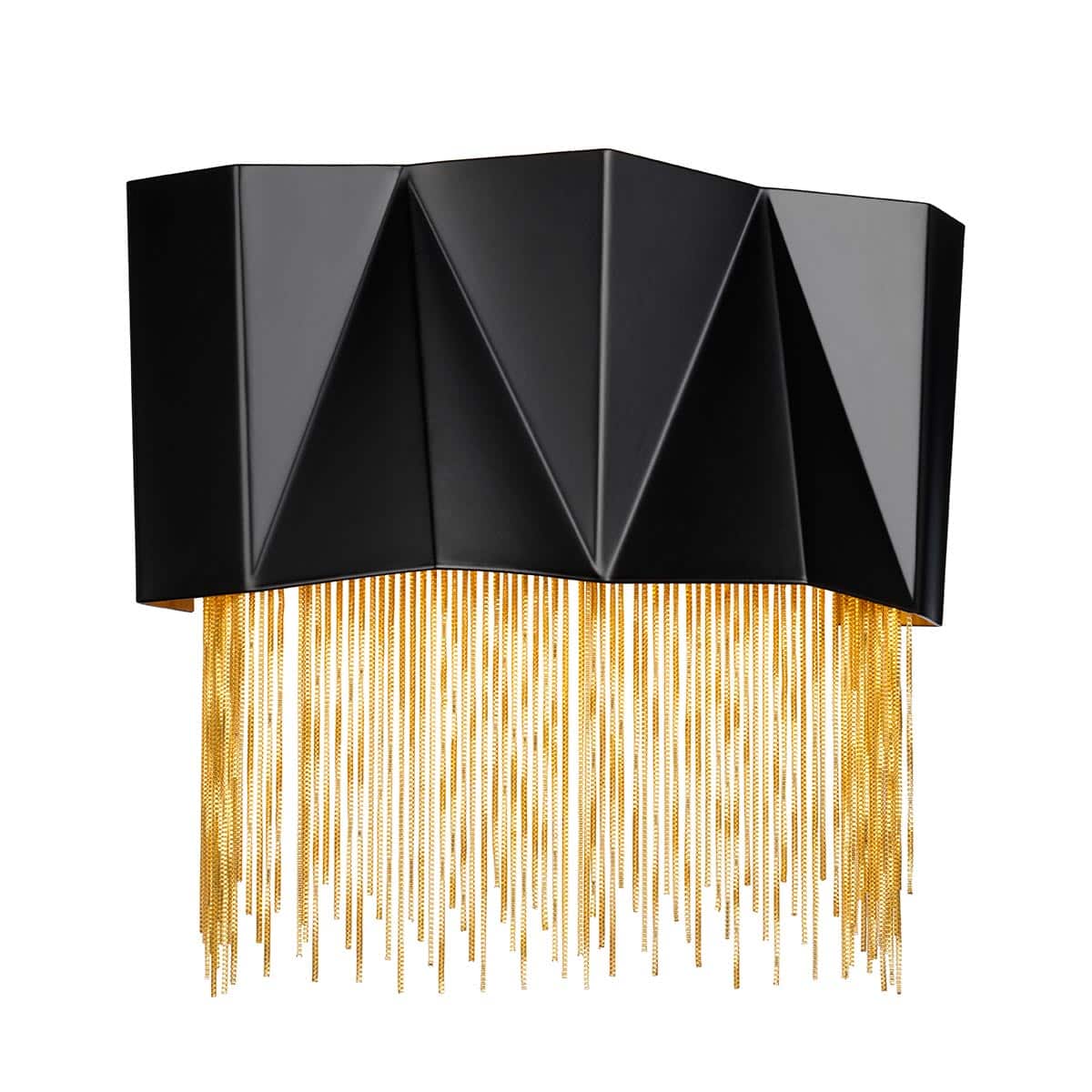 Hinkley Zuma 3 Lamp Wall Light Satin Black Gold Chain Accents