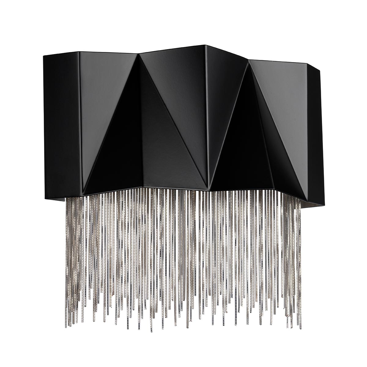 Hinkley Zuma 3 Lamp Wall Light Satin Black Silver Chain Accents