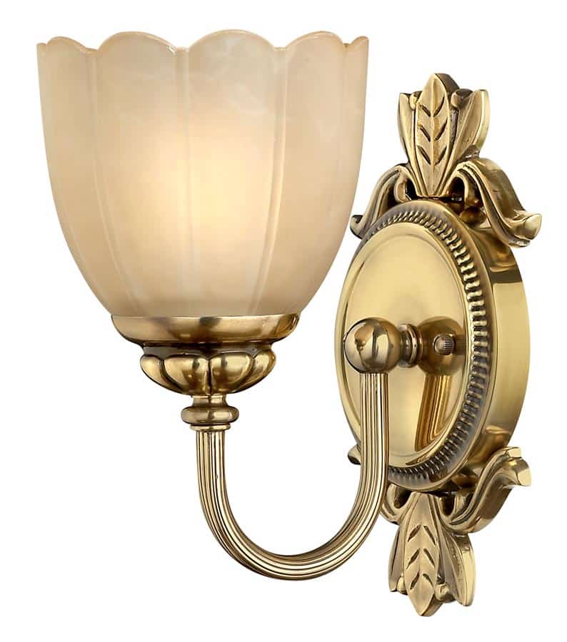 Hinkley Isabella Single Bathroom Wall Light Burnished Solid Brass