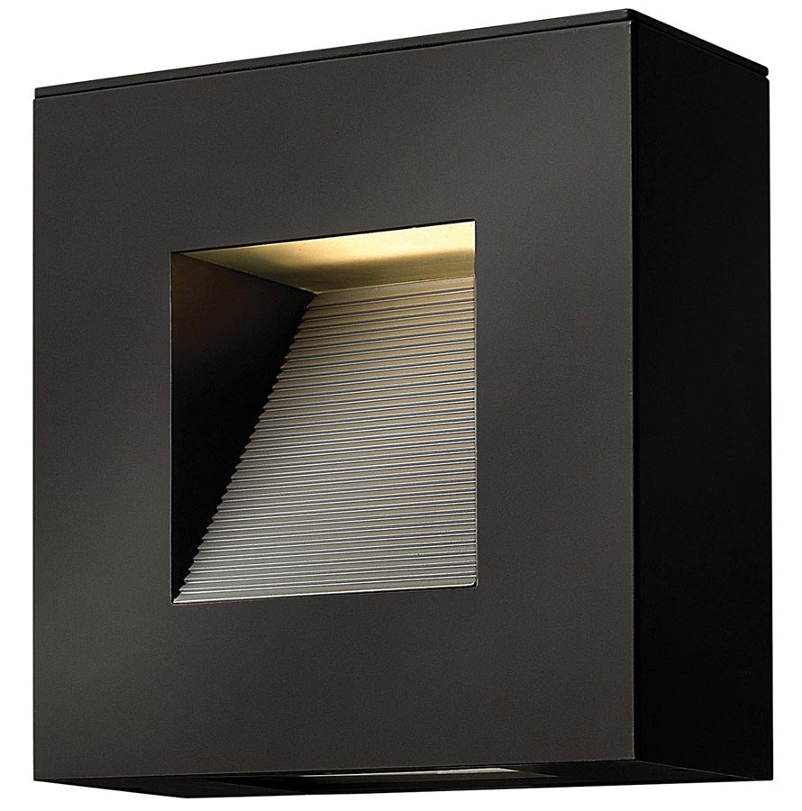 Hinkley Luna 2 Light Small Outdoor Wall Down Light Satin Black IP44