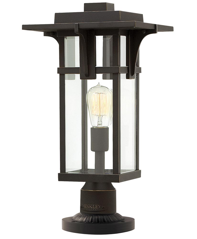 Hinkley Manhattan 1 Light Outdoor Post Top Lantern Oil Rubbed Bronze