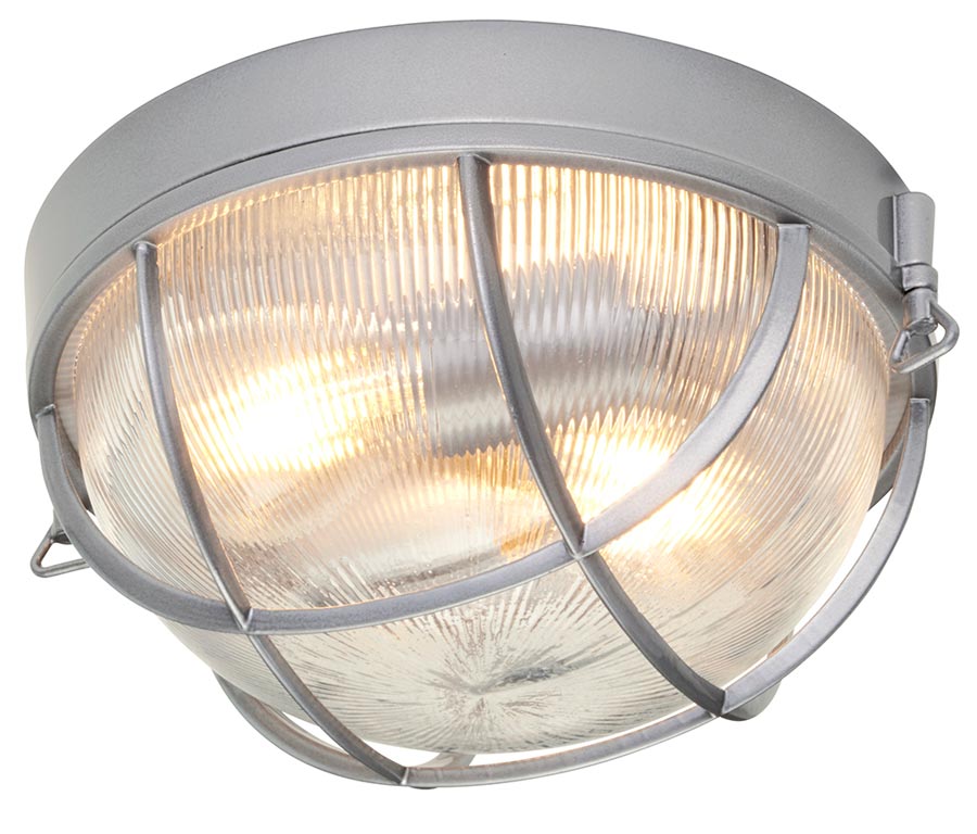 Hinkley Marina 2 Light Flush Outdoor Porch Light Holophane Glass