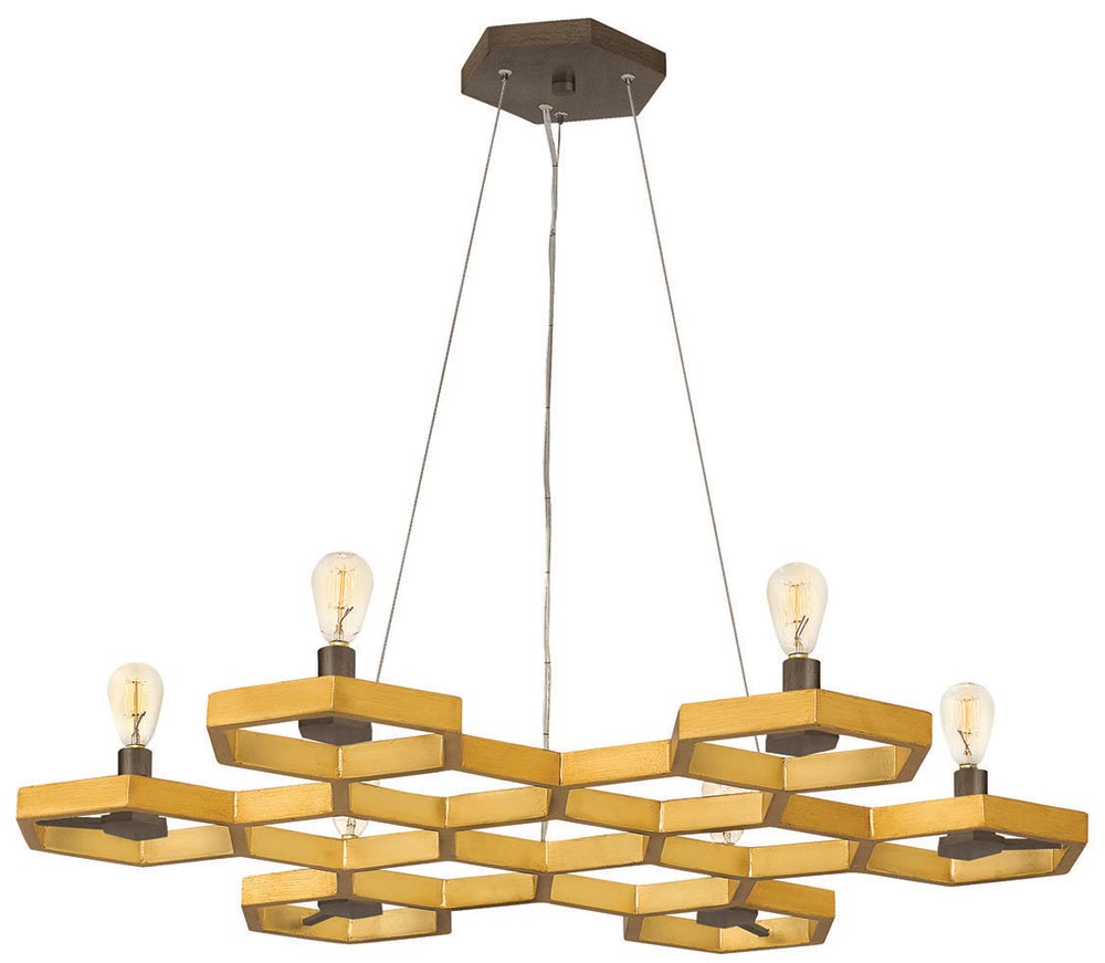 Hinkley Moxie 6 Light Chandelier Sunset Gold Geometric Design