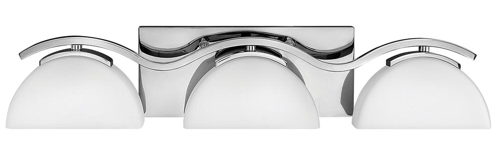 Hinkley Verve 3 Light Bathroom Wall Light Polished Chrome Opal Glass