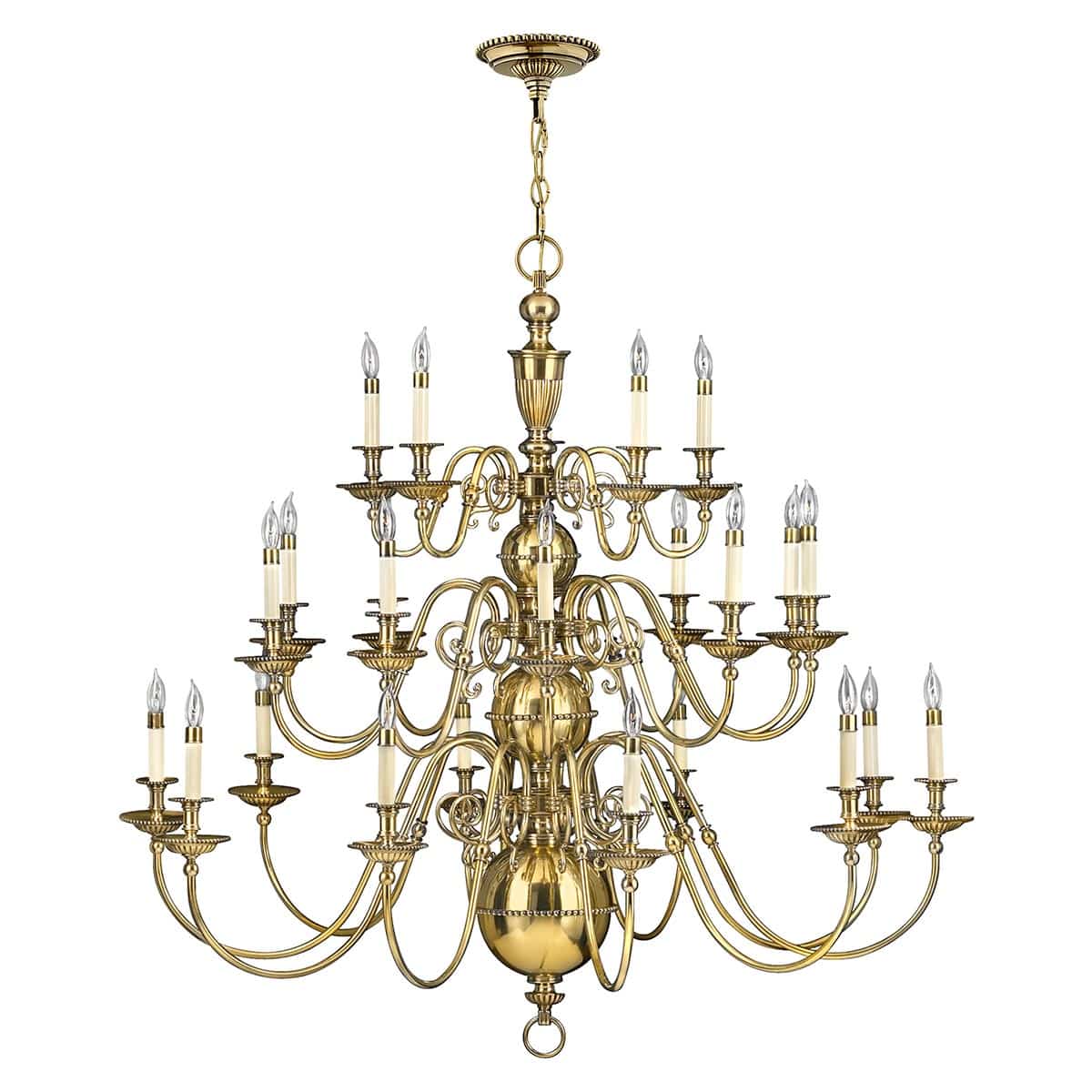 Hinkley Cambridge Very Large 25 Light 3 Tier Solid Cast Brass Chandelier