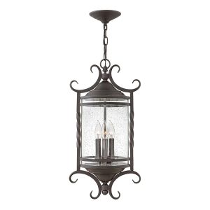 Hinkley Casa 3 light hanging outdoor porch chain lantern in olde black main image