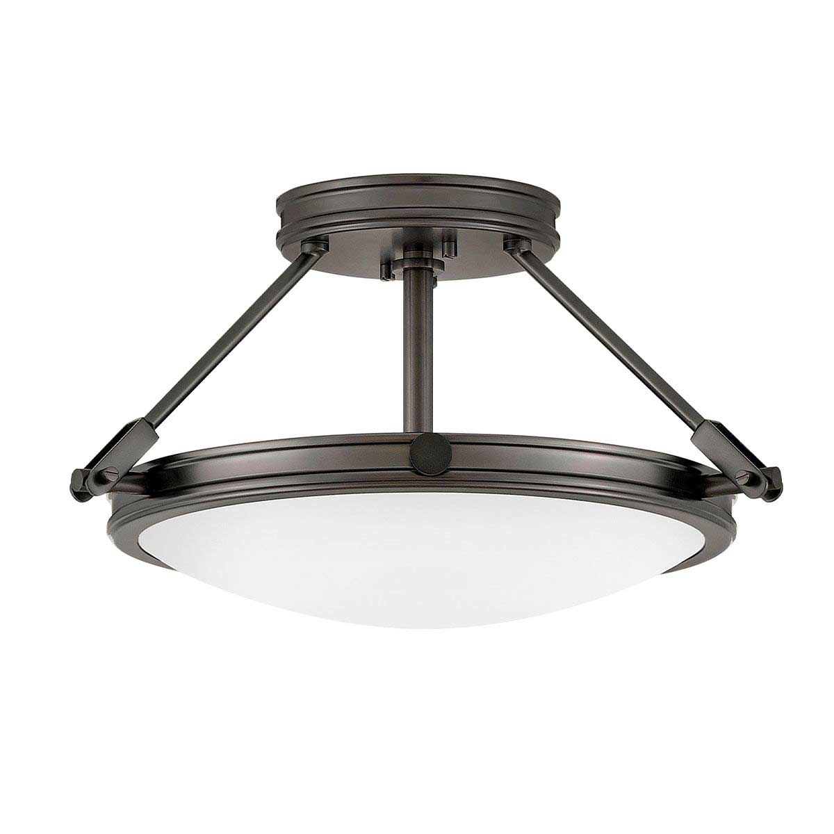 Hinkley Collier 3 Light Semi Flush Ceiling Light in Black Oxide