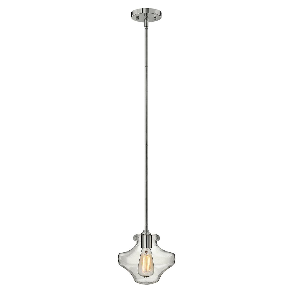 Hinkley Congress Chrome 1 Light Glass Cowl Shade Pendant