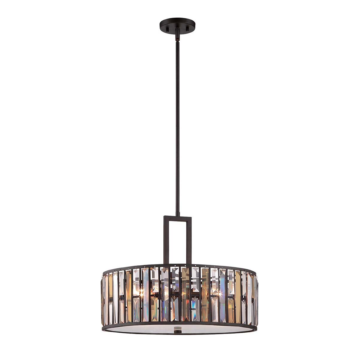 Hinkley Gemma Luxury 3 Light Crystal Drum Pendant Vintage Bronze