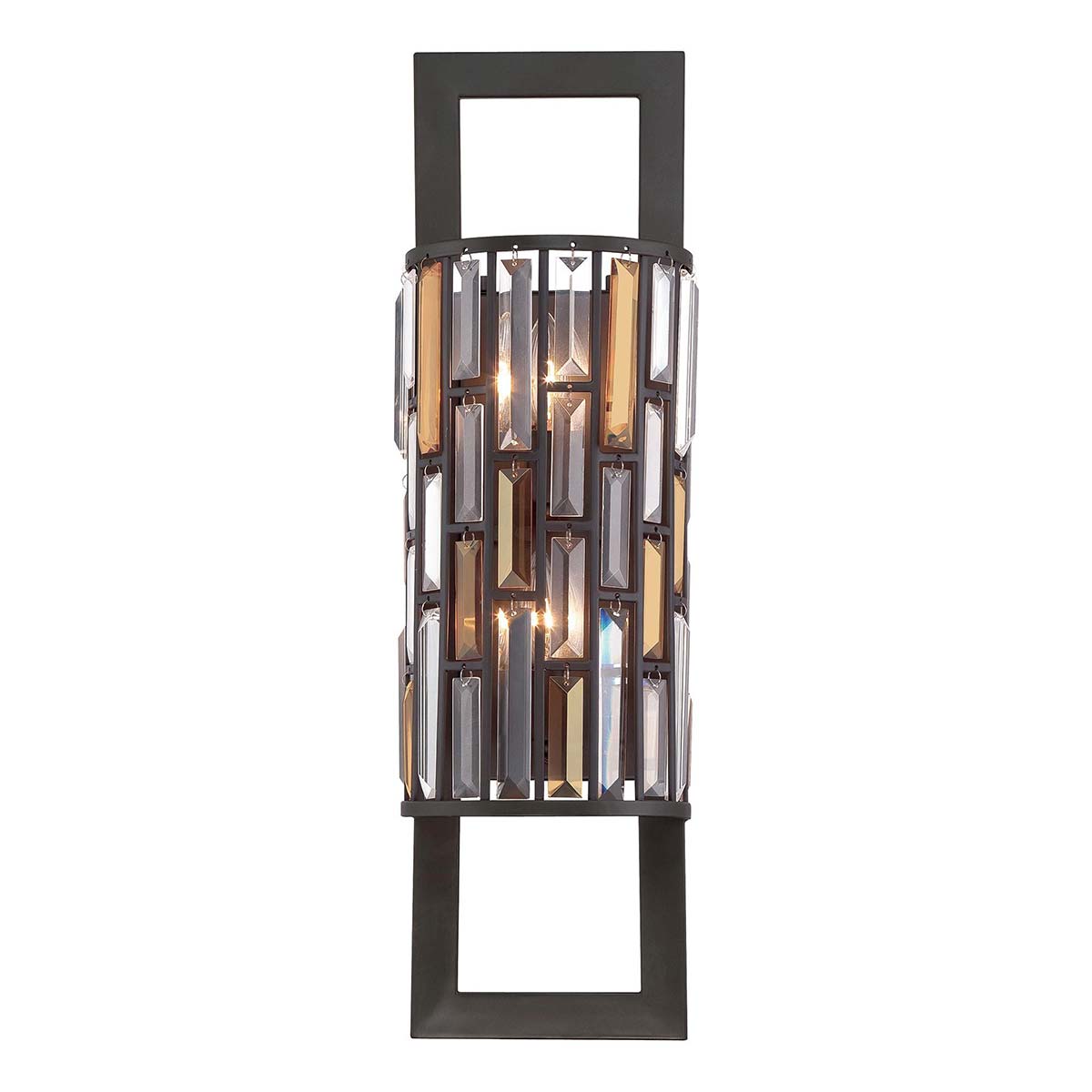 Hinkley Gemma Luxury Tall 2 Light Crystal Wall Lamp Vintage Bronze