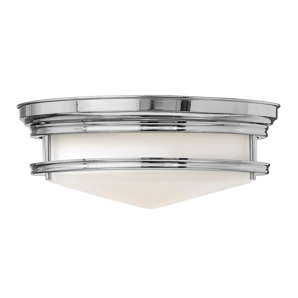Hinkley Hadley Art Deco Design Polished Chrome 3 Lamp Flush Light