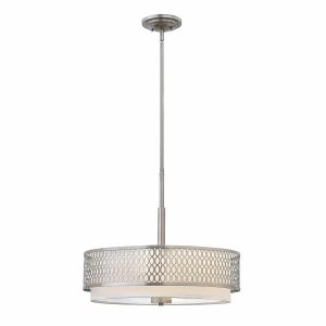 Hinkley Jules 3 light ceiling pendant in brushed nickel main image