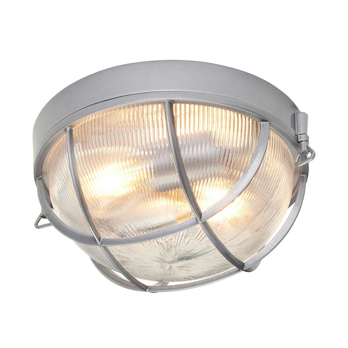 Hinkley Marina 2 Light Flush Outdoor Porch Light Holophane Glass