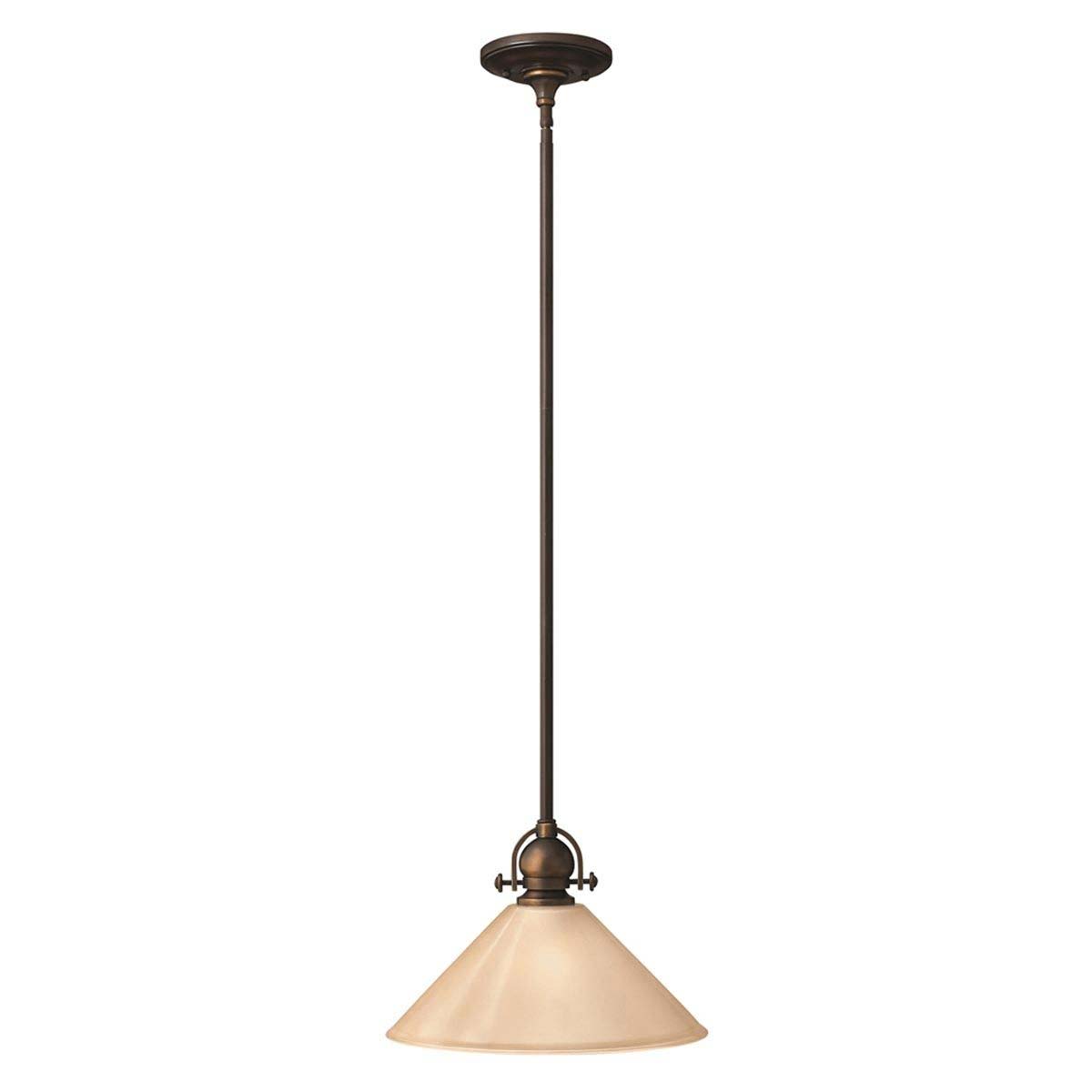 Hinkley Mayflower Olde Bronze Medium Kitchen Pendant Amber Shade