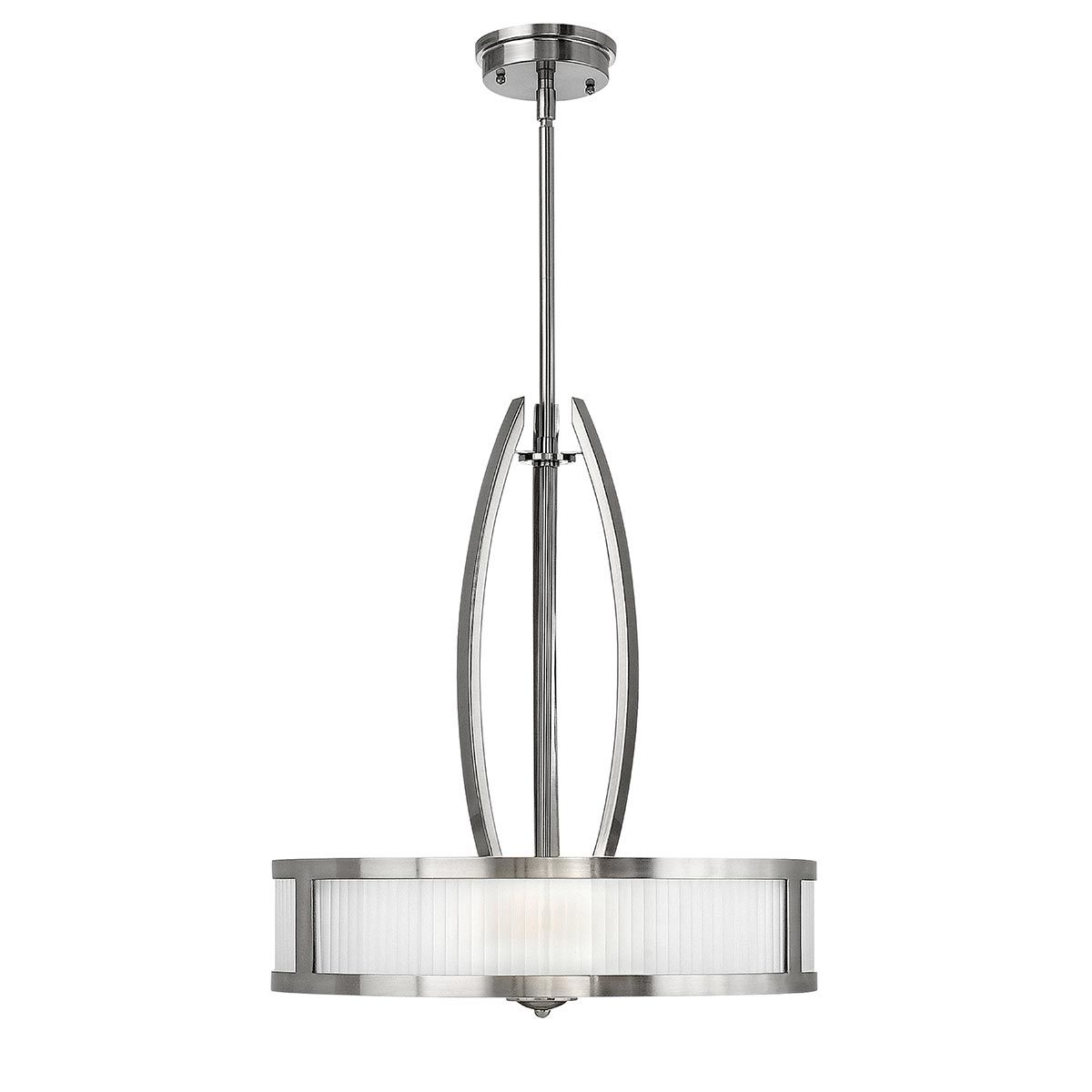Hinkley Meridian Art Deco Style 3 Light Pendant Brushed Nickel