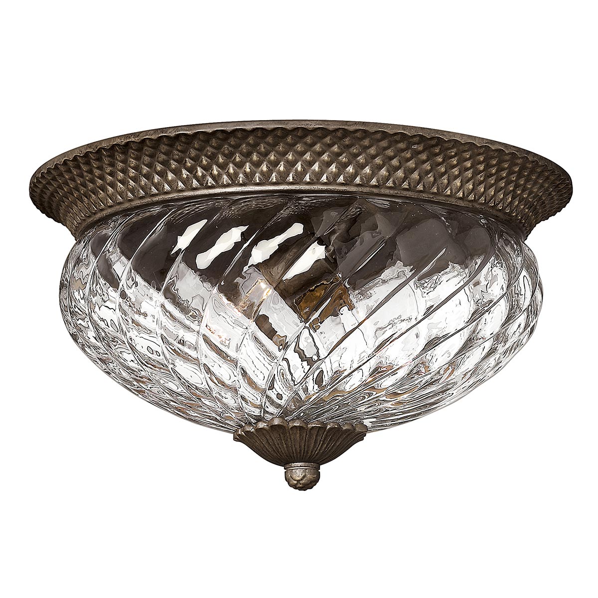 Hinkley Plantation 3 Lamp Large Flush Light Pearl Bronze