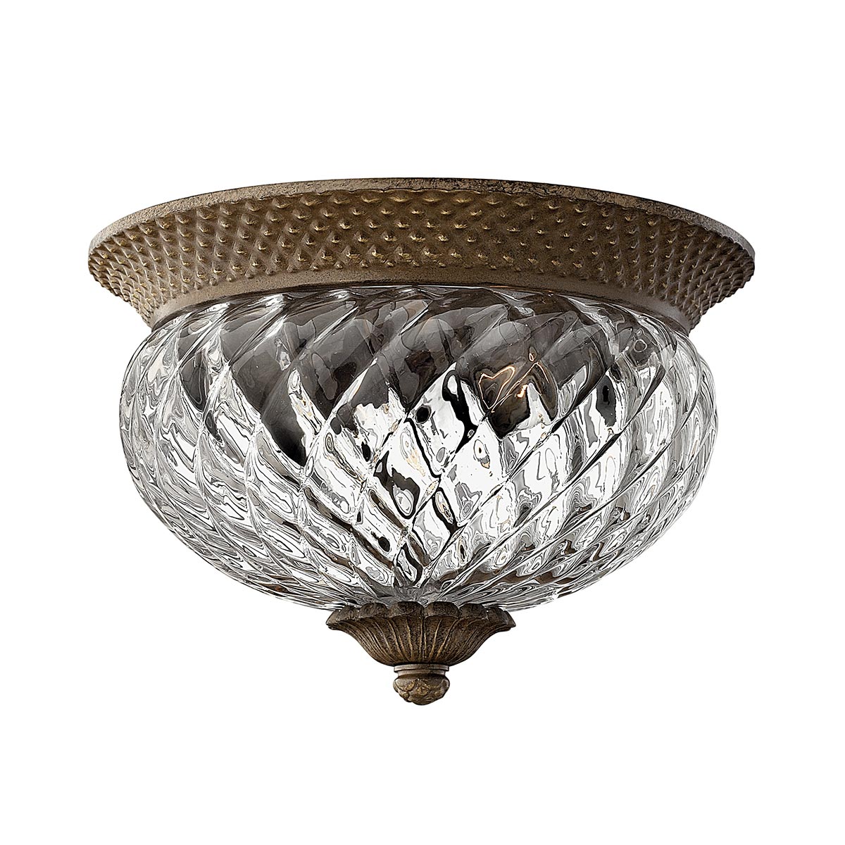 Hinkley Plantation 2 Lamp Small Flush Light Pearl Bronze