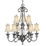 Hinkley Plantation Large 10 Light Chandelier Antique Nickel