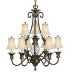 Hinkley Plantation Large 10 Light Chandelier Peal Bronze