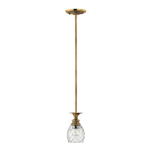 Hinkley Plantation solid burnished brass 1 lamp mini pendant ceiling light main image