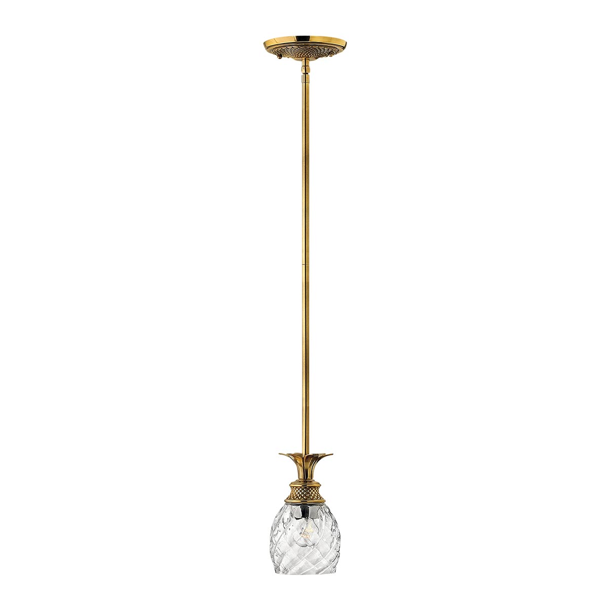 Plantation Solid Burnished Brass 1 Lamp Mini Pendant Ceiling Light