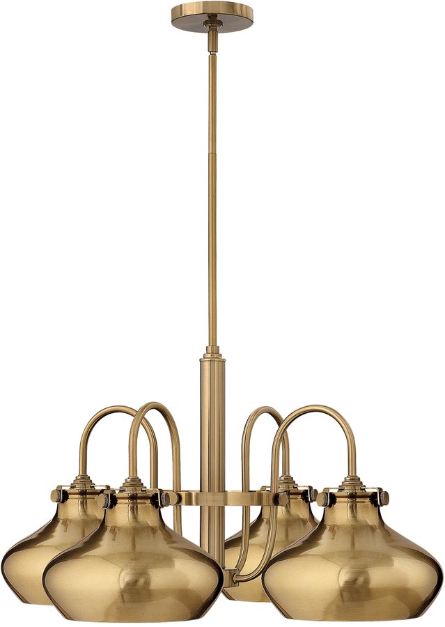 Hinkley Congress Metal Shade 4 Light Brushed Caramel Chandelier