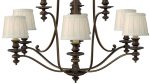 Hinkley Dunhill Royal Bronze 9 Light Chandelier With Off White Shades