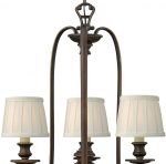 Hinkley Dunhill Royal Bronze 9 Light Chandelier With Off White Shades